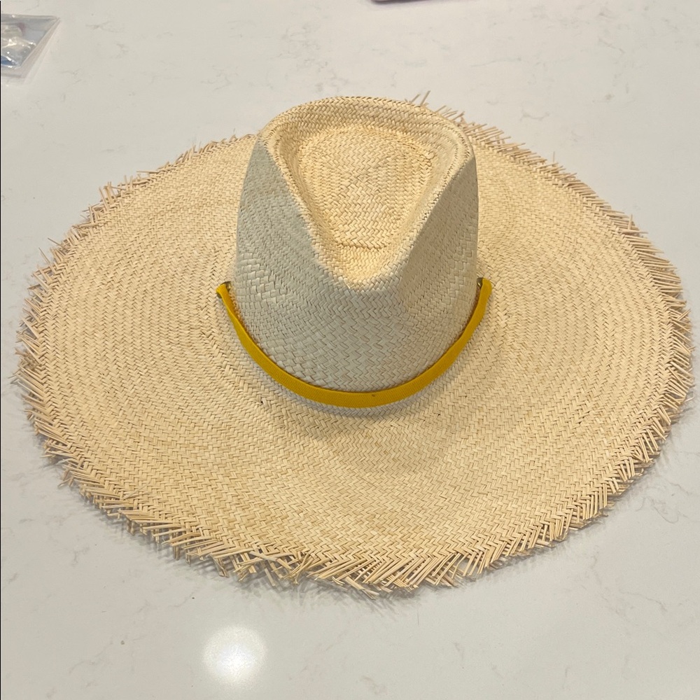 Brand New Sunshine Tienda Elisabeth Wide Brimmed Palm Fringe Hat - Size Xs/S
